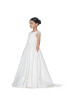 Beaded Cap Sleeves Ivory Satin Lace Gorgeous Flower Girl Dress